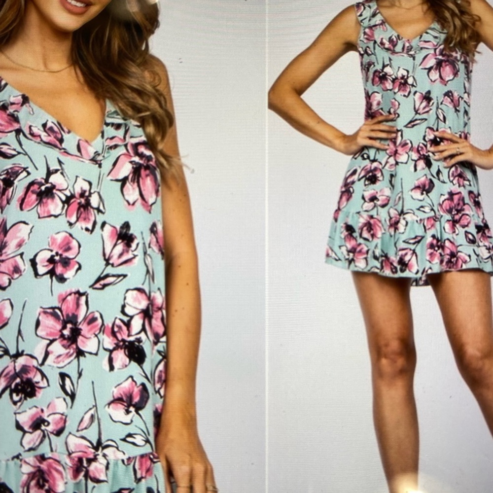 NEW! Mint Green Floral Tyche Size S Dress!